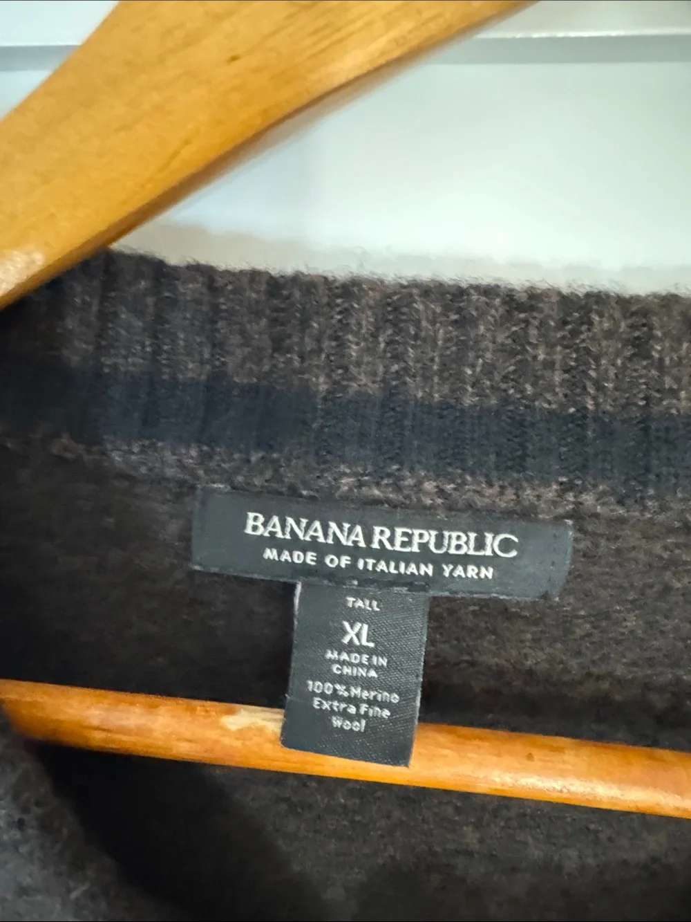 Banana Republic Men's Extra fine merino wool Crewneck Sweater - Sz XL Luxury